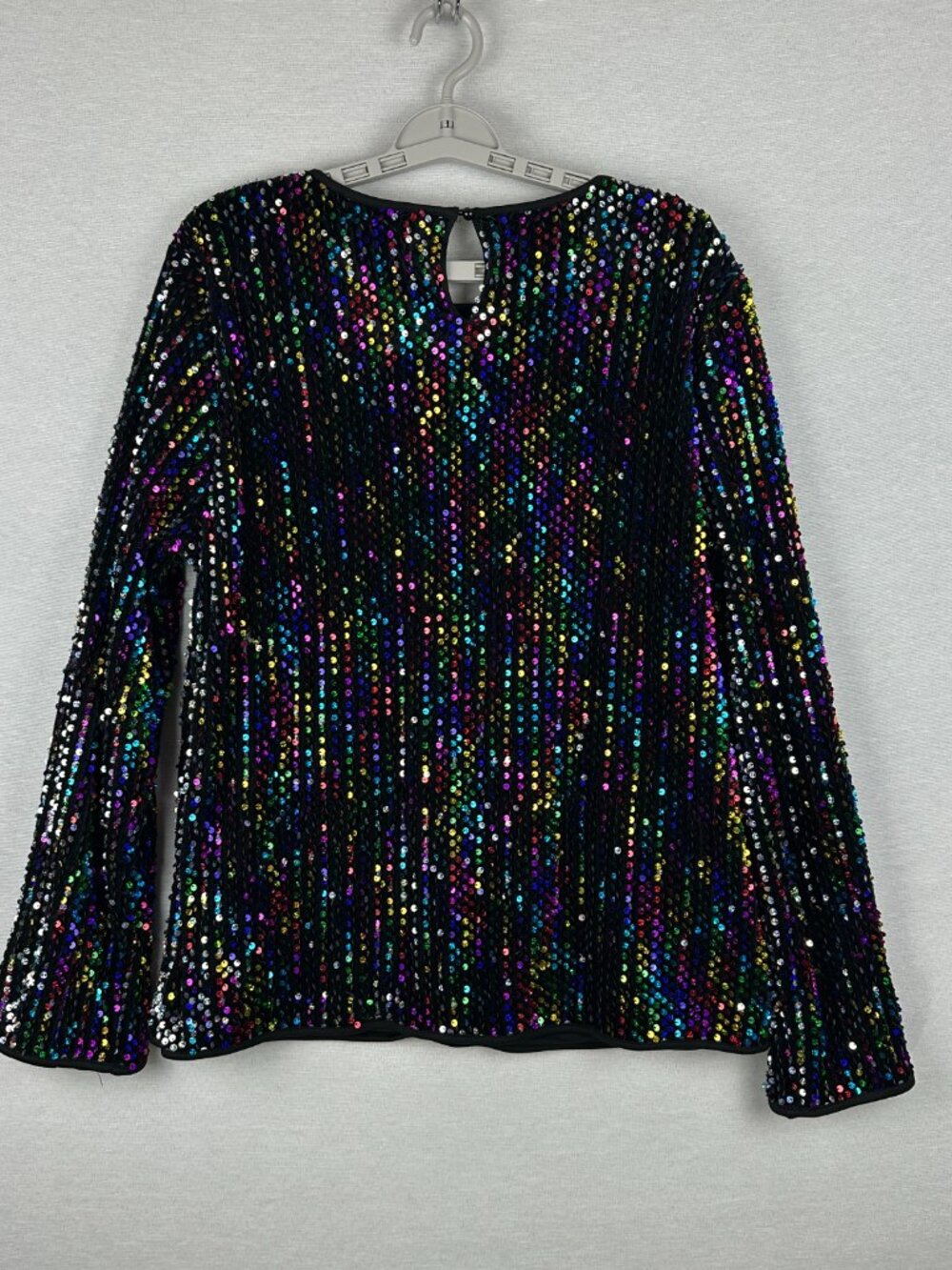 NORACORA RAINBOW SEQUIN LONG SLEEVES WOMEN'S TOP SIZE XXL - Picture 4 of 11
